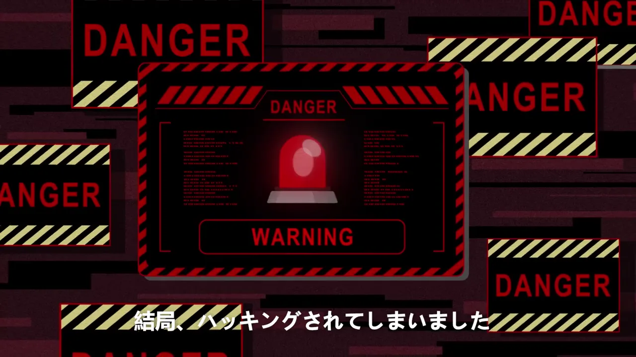 多個紅黑色 DANGER 與 WARNING 警示視窗